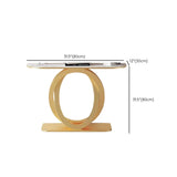 Scratch Resistant Half-Circle Brown Ring Base Console Table Image - 23