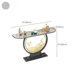 Scratch Resistant Half-Moon Marble Gold Console Table #size