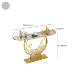 Scratch Resistant Half-Moon Marble Gold Console Table Image - 17