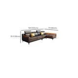 Scratch Resistant Leather Flared Arm Horizontal Sofa #size