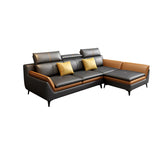 Scratch Resistant Leather Flared Arm Horizontal Sofa Image - 5