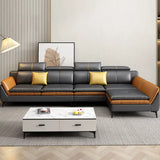 Scratch Resistant Leather Flared Arm Horizontal Sofa Image - 8