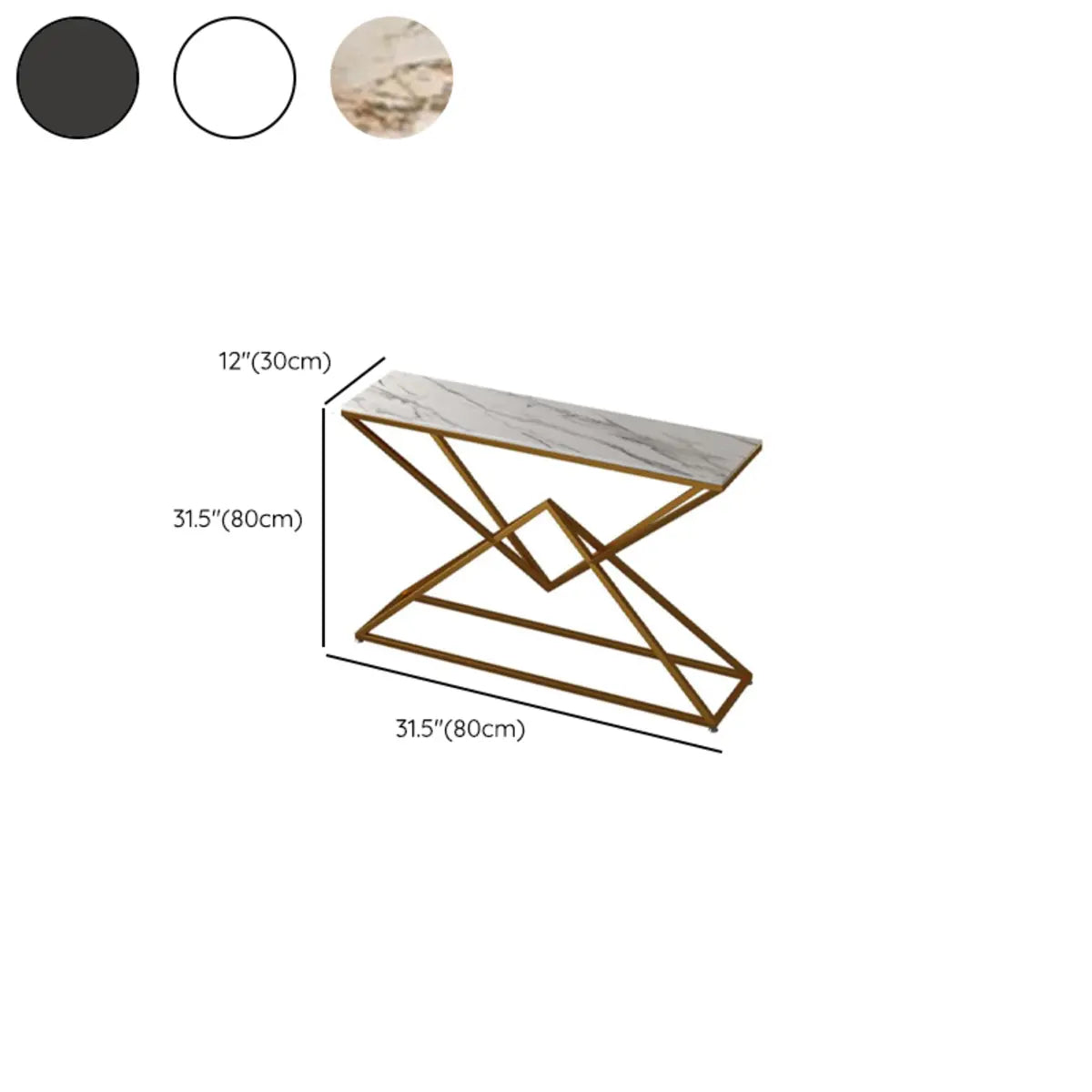 Scratch Resistant Metal Gold Rectangular Console Table Image - 14