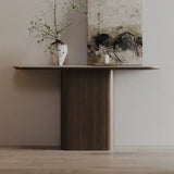 Scratch Resistant Rectangular Brown Wood Console Table Image - 1