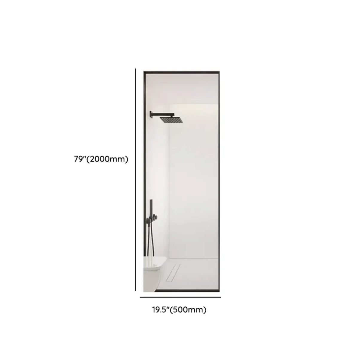 Scratch Resistant Sliding Rectangular Glass Shower Door 