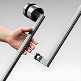 Scratch Resistant Sliding White Frame Handle Shower Door Image - 4