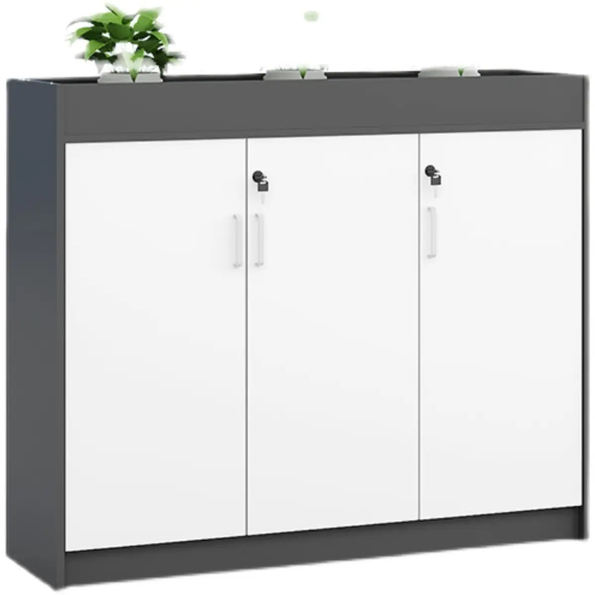 Scratch Resistant Wood Black Lockable Office Cabinet Image - 1