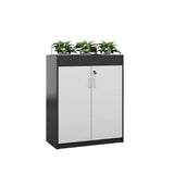 Scratch Resistant Wood Black Lockable Office Cabinet Image - 4