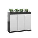 Scratch Resistant Wood Black Lockable Office Cabinet Image - 5