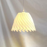 Sculptural Dining Room White Resin Swirl Pendant Light Image - 6