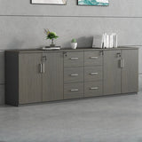 Secure Horizontal Wide Office Storage Cabinet with Drawers Image - 17