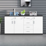 Secure Horizontal Wide Office Storage Cabinet with Drawers Image - 23