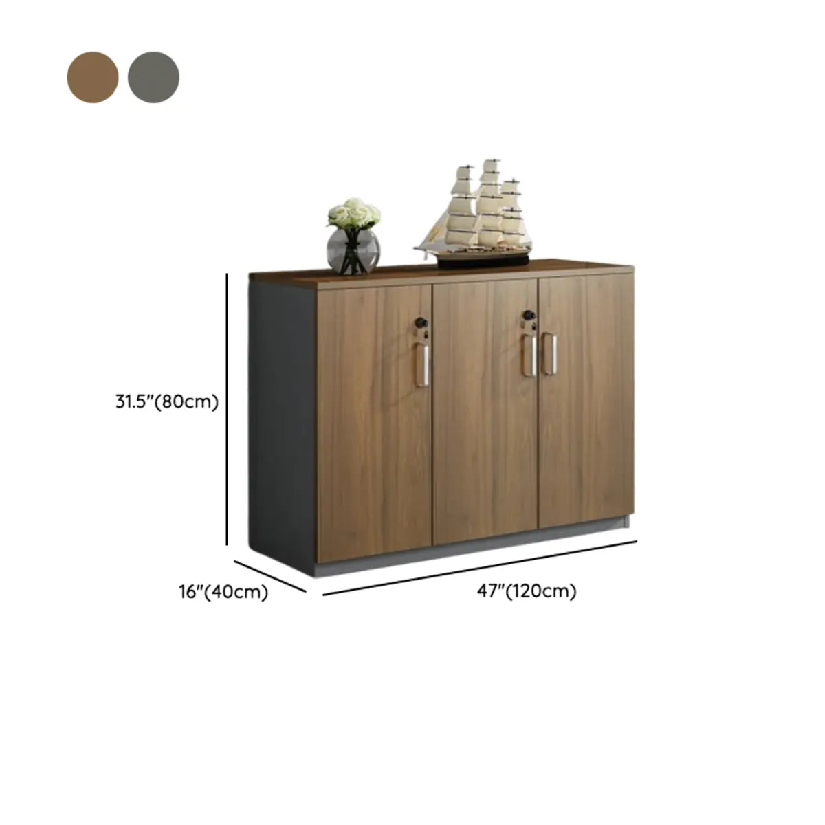 Secure Horizontal Wide Office Storage Cabinet with Drawers Image - 29