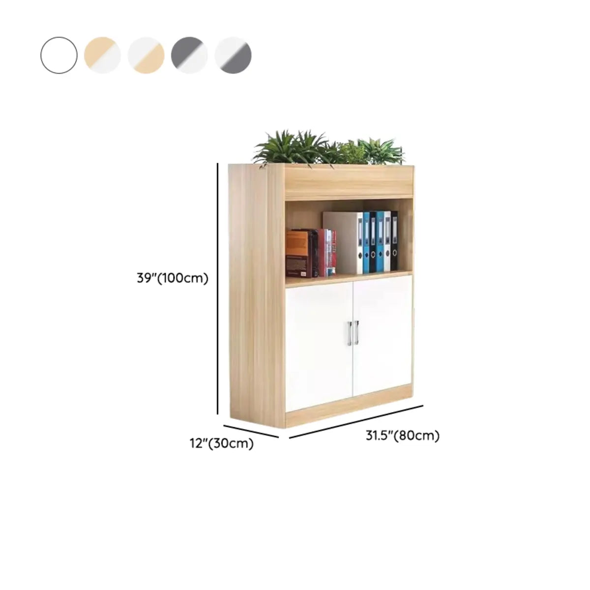 Secure Modern Lockable Door Wood Office Storage Cabinet 