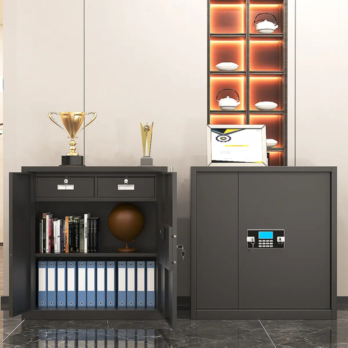 Secure Steel Rectangular Storage Cabinet with Digital Lock Image - 5