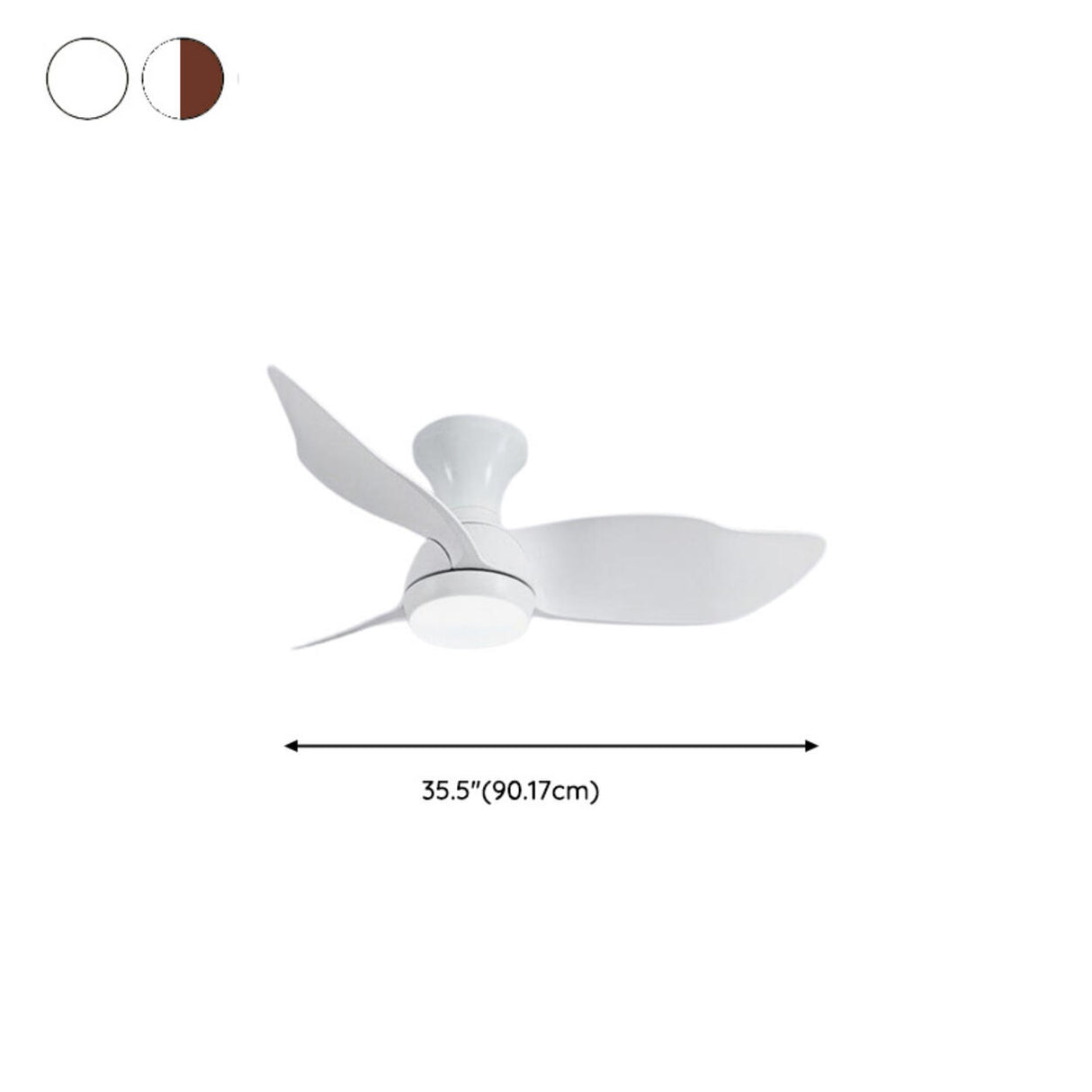 Semi-Flush Elegant Minimalist 3-Blade Ceiling Fan Light 