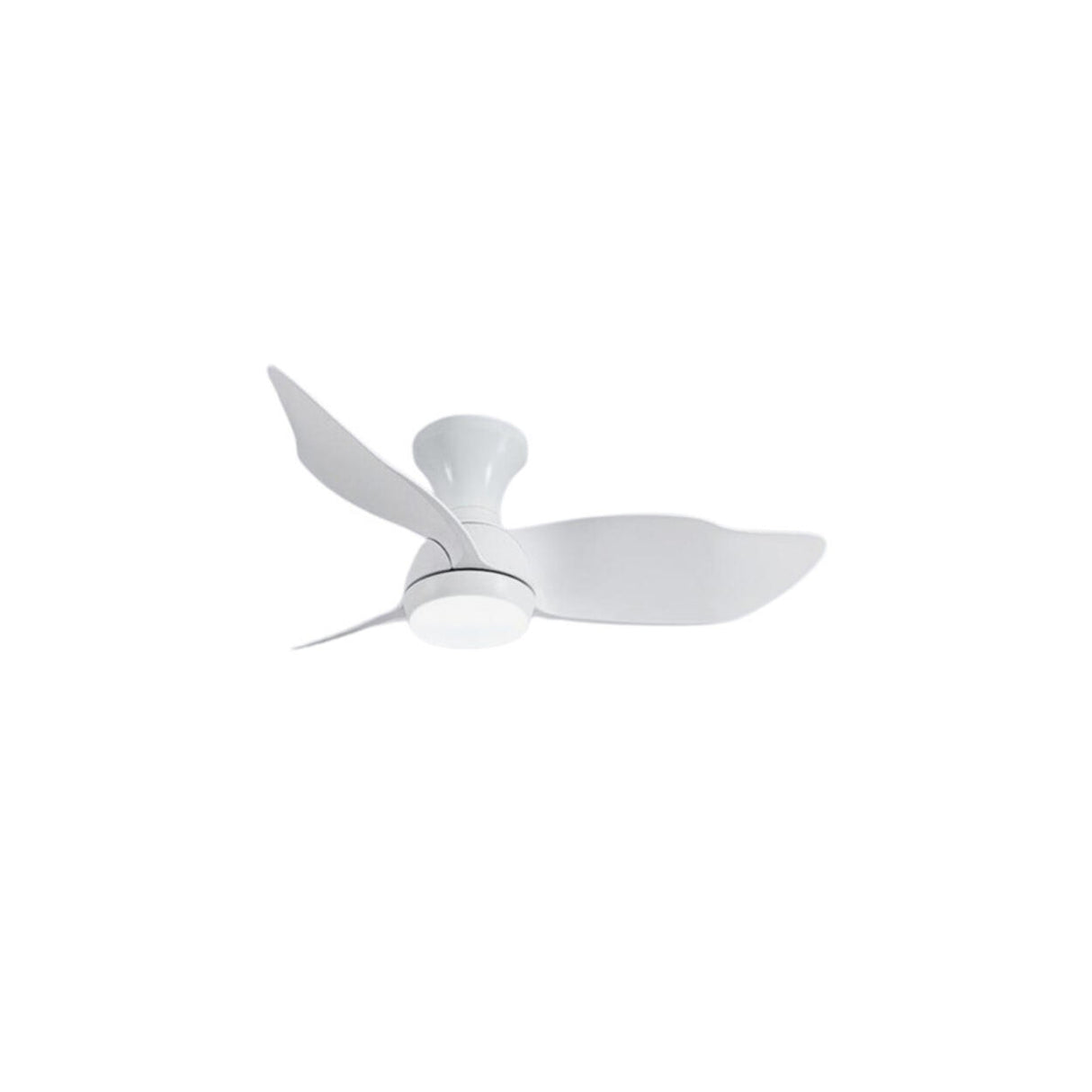 Semi-Flush Elegant Minimalist 3-Blade Ceiling Fan Light Image - 5