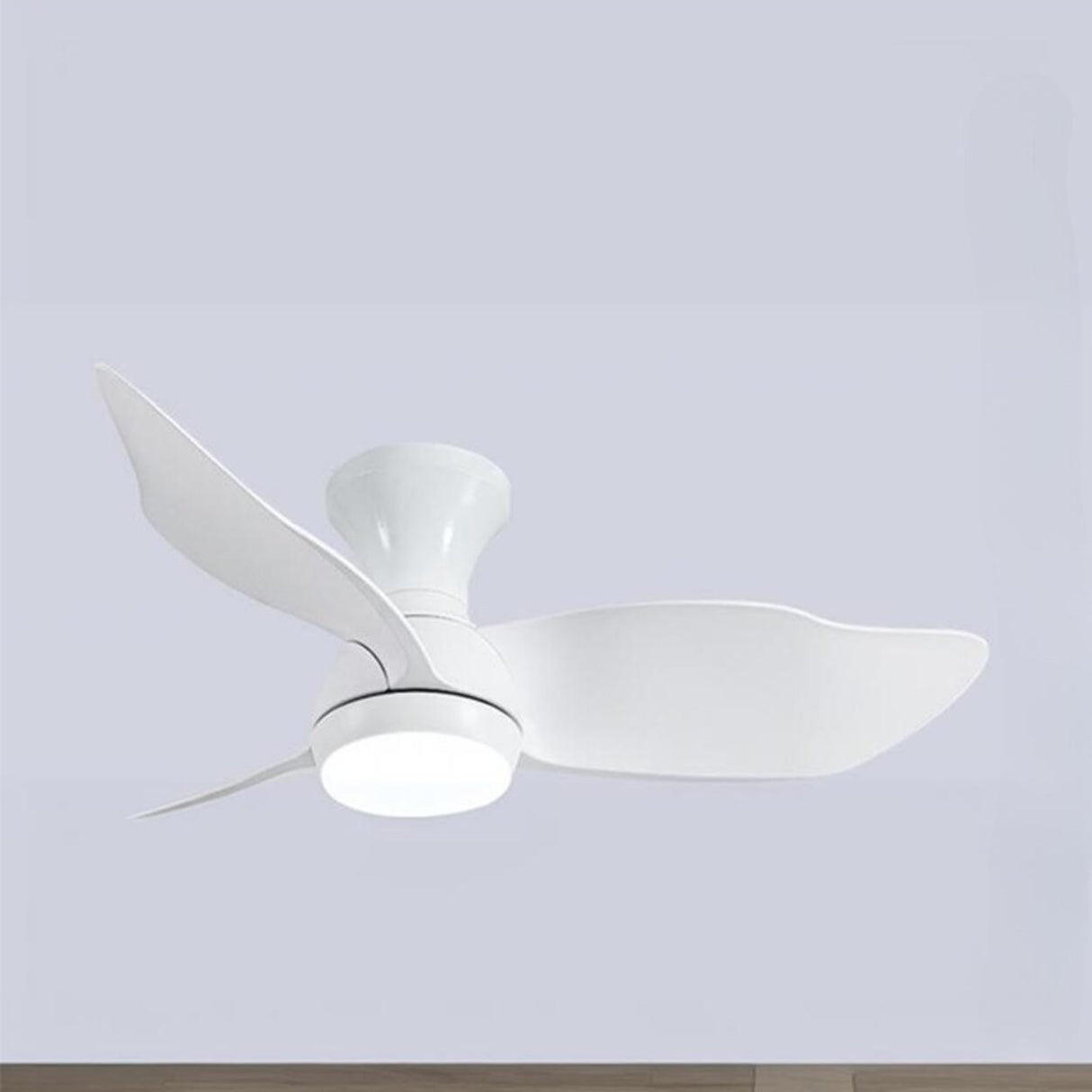 Semi-Flush Elegant Minimalist 3-Blade Ceiling Fan Light Image - 6