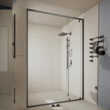 Semi-Frameless Sliding Clear Glass Handle Shower Door Image - 1