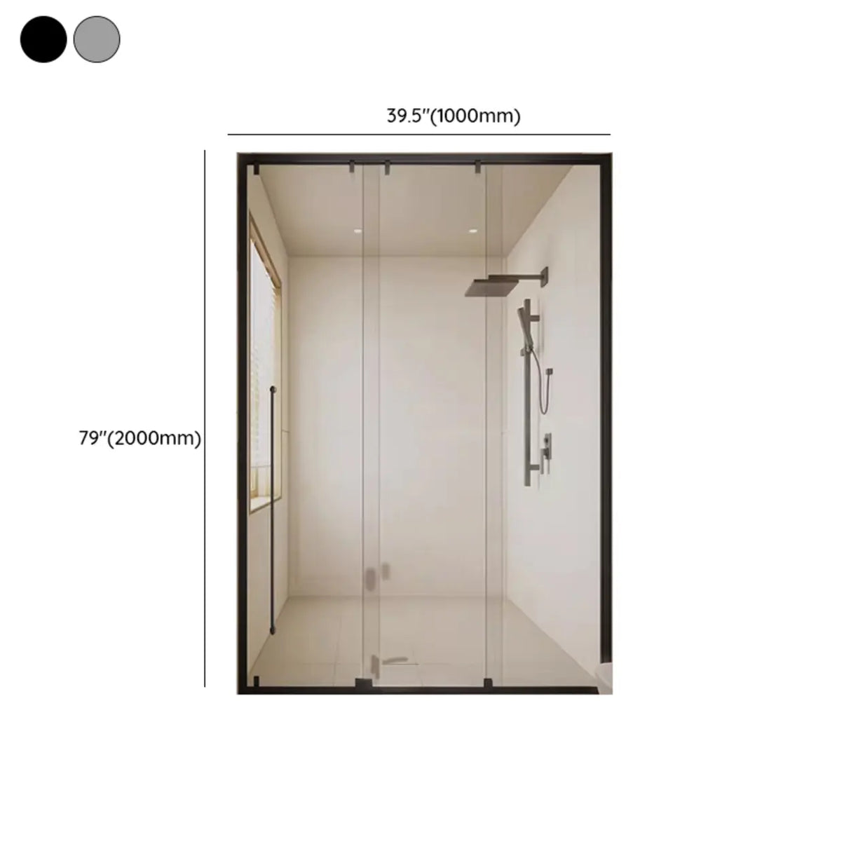 Semi-Frameless Sliding Clear Glass Handle Shower Door 