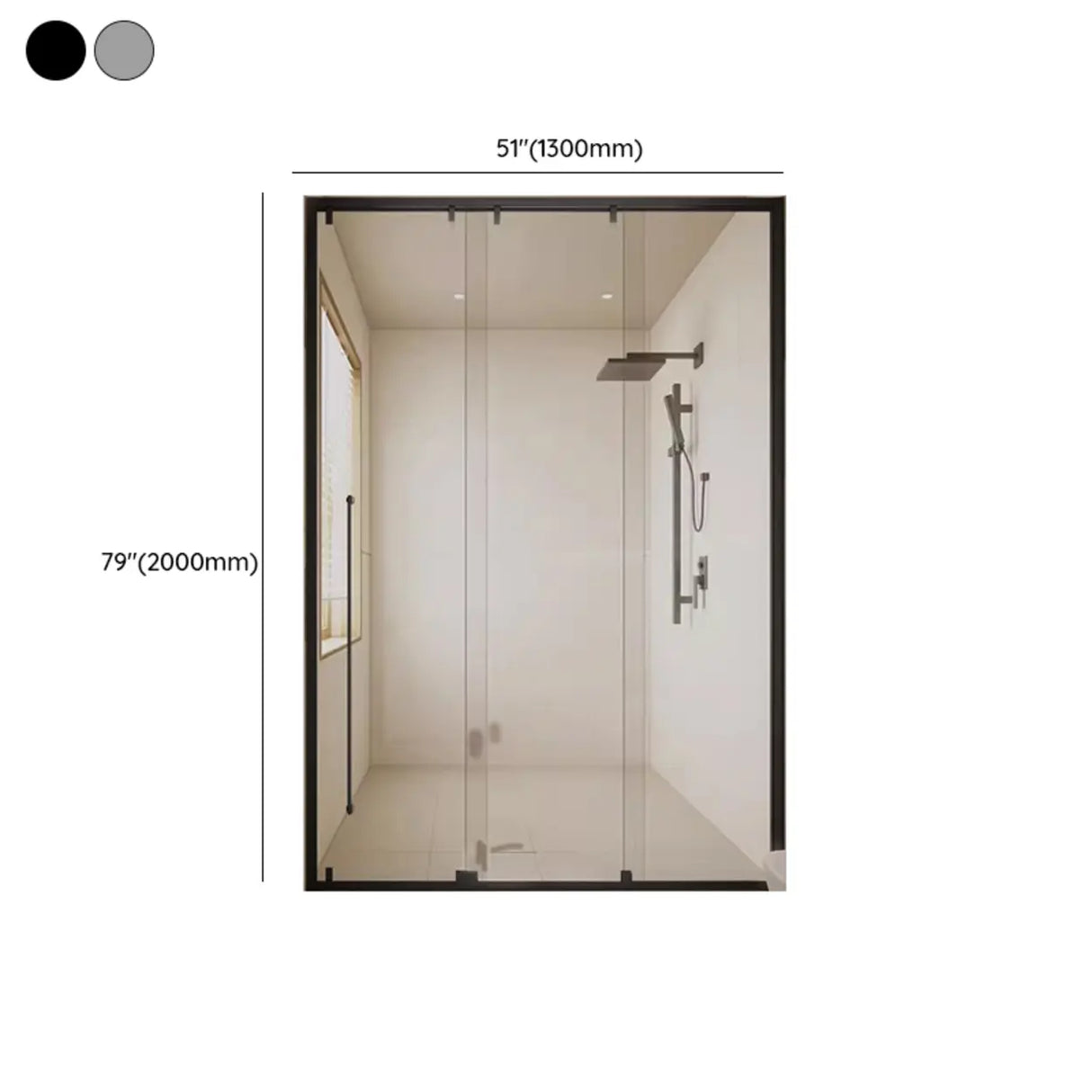 Semi-Frameless Sliding Clear Glass Handle Shower Door Image - 13