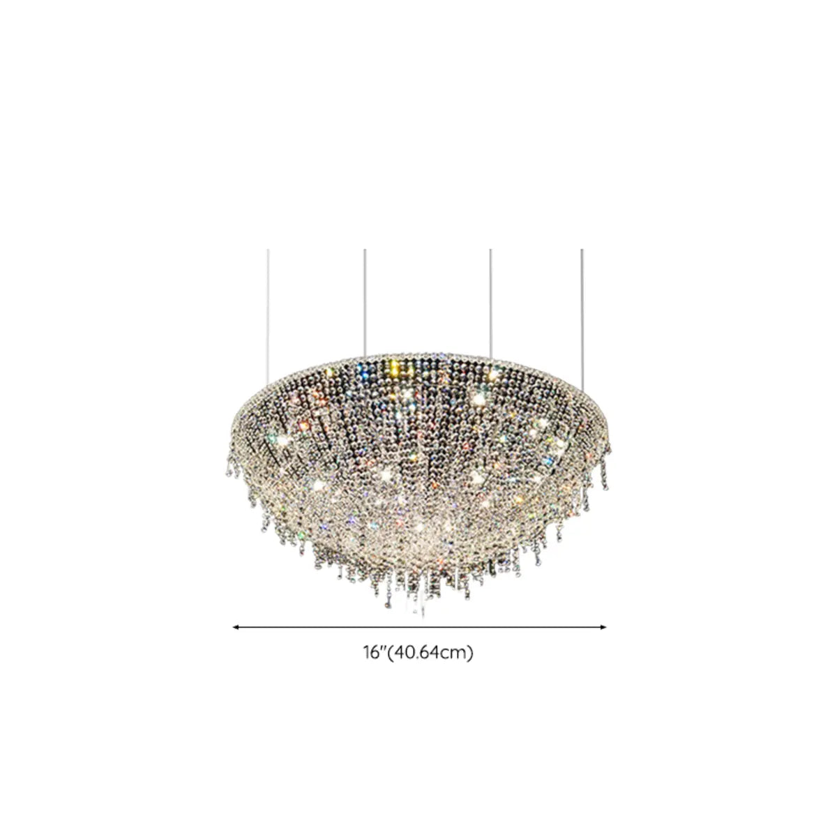 Semicircle Crystal Tassel Clear Living Room Chandelier 