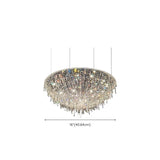 Semicircle Crystal Tassel Clear Living Room Chandelier #size