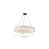 Semicircle Crystal Tassel Clear Living Room Chandelier Image - 12