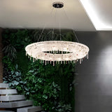 Semicircle Crystal Tassel Clear Living Room Chandelier Image - 2