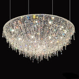 Semicircle Crystal Tassel Clear Living Room Chandelier Image - 5