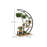 Semicircular Wood Multi-Layer Display Plant Stand #size