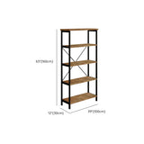 Sepia Casual 5 Shelves Open Alloy Display Bookcase Image - 10