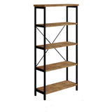 Sepia Casual 5 Shelves Open Alloy Display Bookcase Image - 2