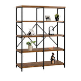 Sepia Casual 5 Shelves Open Alloy Display Bookcase Image - 4