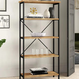 Sepia Casual 5 Shelves Open Alloy Display Bookcase Image - 5