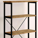 Sepia Casual 5 Shelves Open Alloy Display Bookcase Image - 7