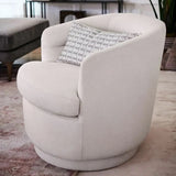 Sewn Pillow Back Sloped Arms Round Base Barrel Chair Image - 3