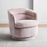 Sewn Pillow Back Sloped Arms Round Base Barrel Chair Image - 4