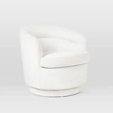 Sewn Pillow Back Sloped Arms Round Base Barrel Chair Image - 5