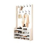 Shoe Storage Freestanding Wood Tall Coat Rack Organizer Image - 11