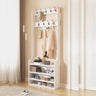 Shoe Storage Freestanding Wood Tall Coat Rack Organizer Image - 23