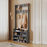 Shoe Storage Freestanding Wood Tall Coat Rack Organizer Image - 26