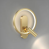 Silica Gel Circular Gold Reading Wall Light Fixture Image - 12