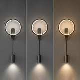 Silica Gel Circular Gold Reading Wall Light Fixture Image - 13