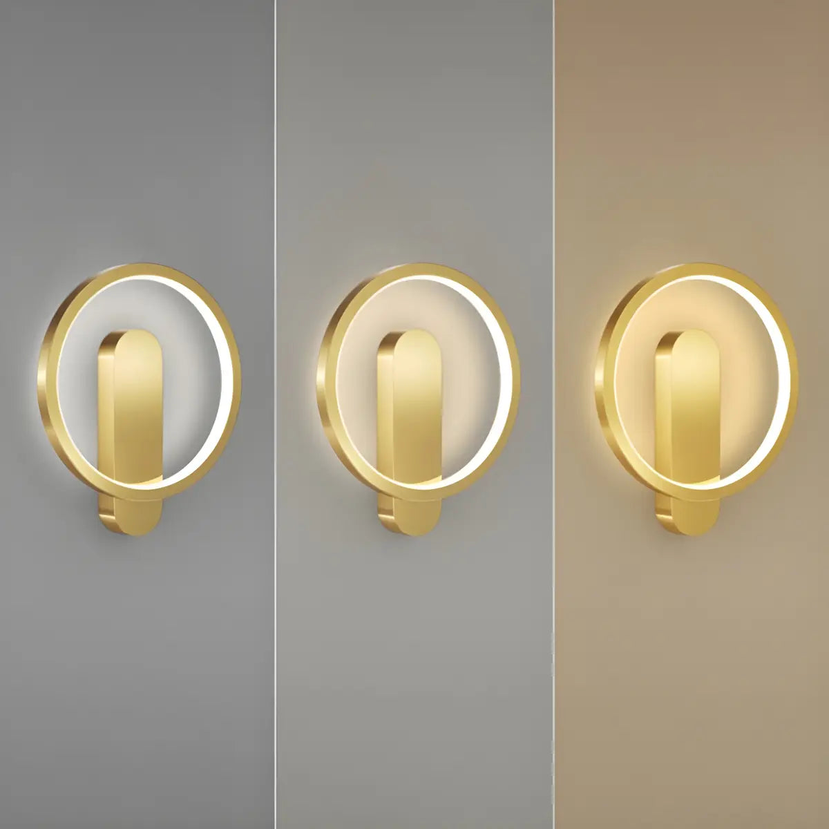 Silica Gel Circular Gold Reading Wall Light Fixture Image - 14