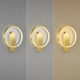 Silica Gel Circular Gold Reading Wall Light Fixture Image - 14