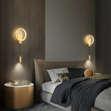 Silica Gel Circular Gold Reading Wall Light Fixture Image - 3