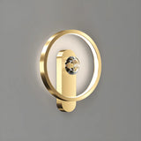 Silica Gel Circular Gold Reading Wall Light Fixture Image - 4