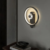 Silica Gel Circular Gold Reading Wall Light Fixture Image - 5