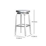 Silver Aluminum Round Backless Counter Bar Stools #size